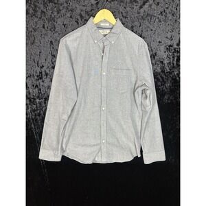 Hawker Rye Slim Fit Button Down Shirt Mens M Blue Cotton Short Sleeve Casual